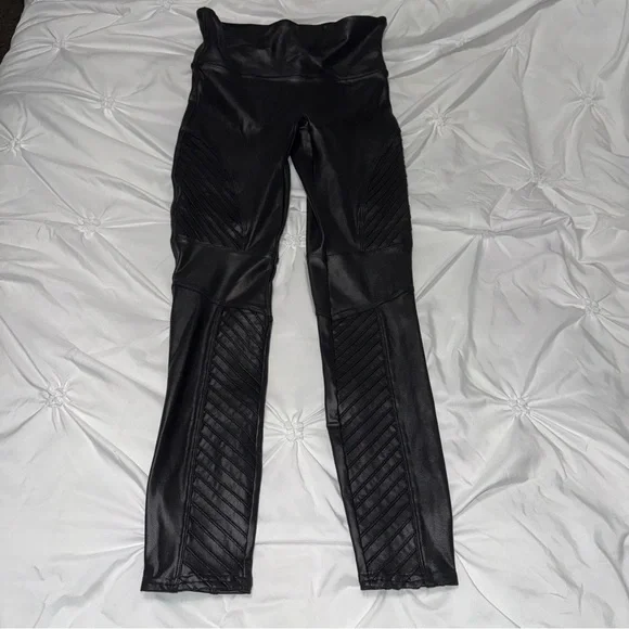 Spanx Faux Leather Moto Leggings - Picture 2 of 8